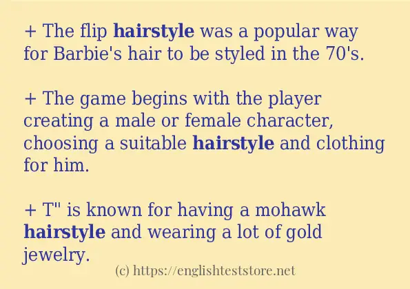 Use in sentence of hairstyle