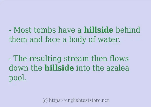 Use in sentence of hillside