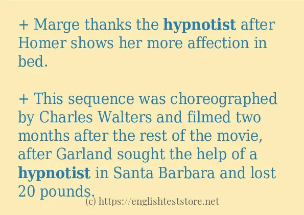 Use in sentence of hypnotist