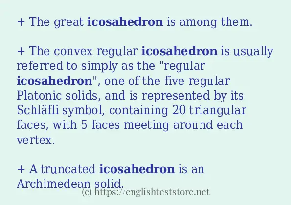 Use in sentence of icosahedron
