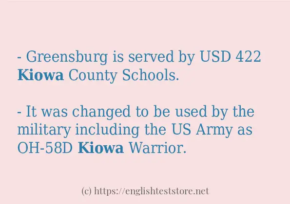 Use in sentence of kiowa