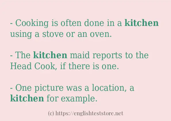 Use in sentence of kitchen