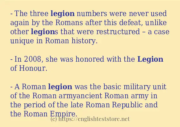 Use in sentence of legion
