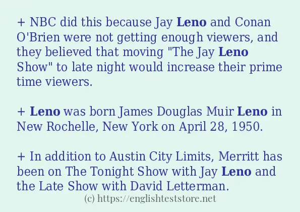 Use in sentence of leno