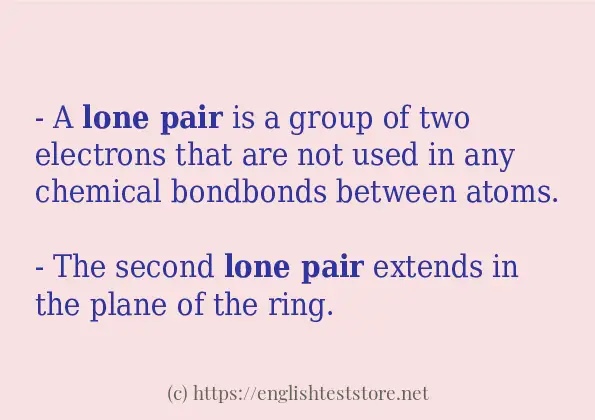 Use in sentence of lone pair