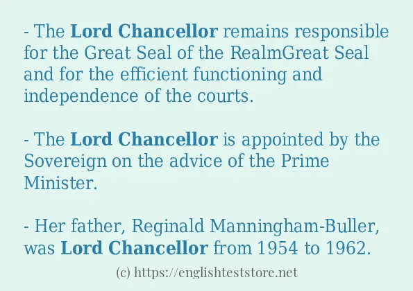 Use in sentence of lord chancellor