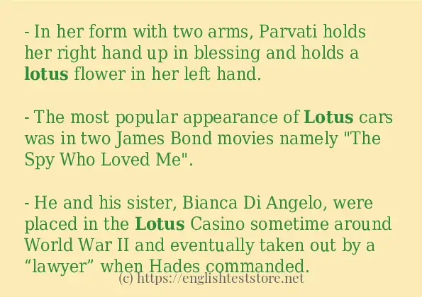 Use in sentence of lotus Use in sentence of lotus