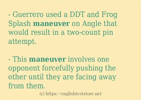 Use in sentence of maneuver