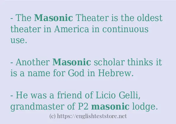 Use in sentence of masonic