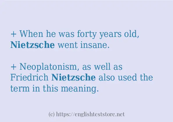 Use in sentence of nietzsche