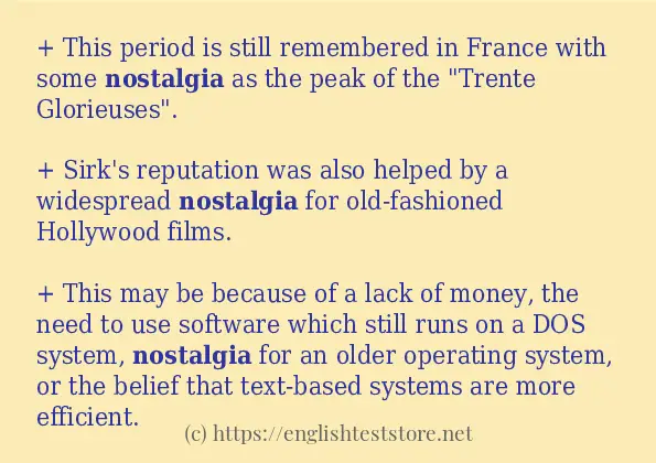 Use in sentence of nostalgia