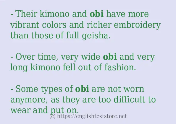 Use in sentence of obi