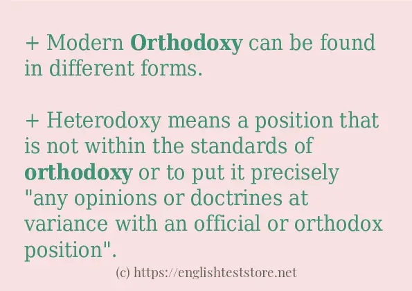 Use in sentence of orthodoxy