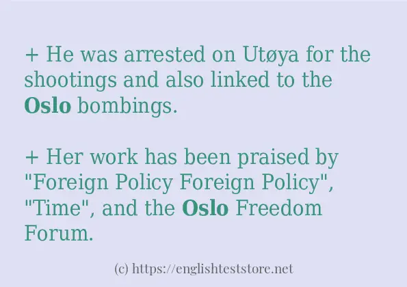 Use in sentence of oslo