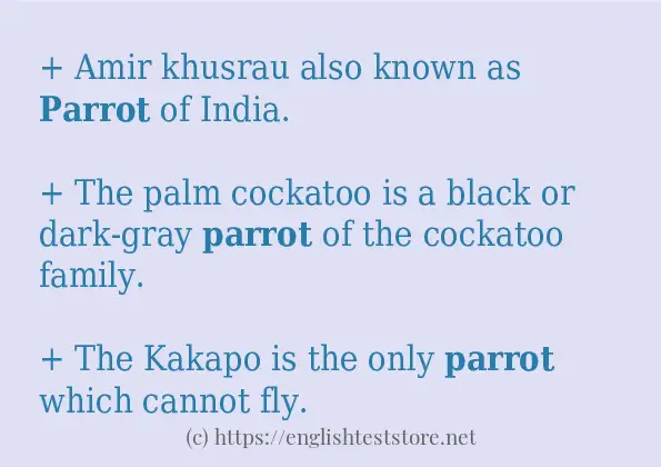 Use in sentence of parrot