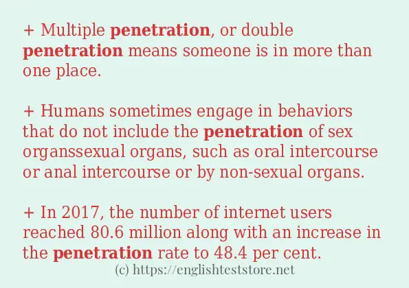 Use in sentence of penetration