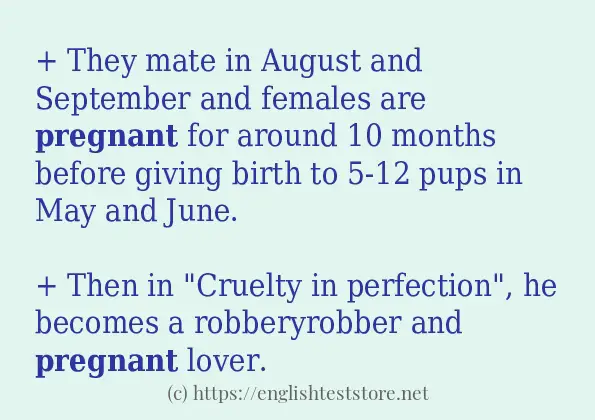 Use in sentence of pregnant