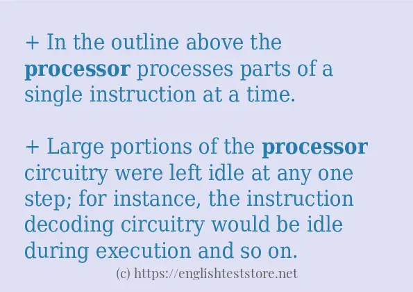 Use in sentence of processor