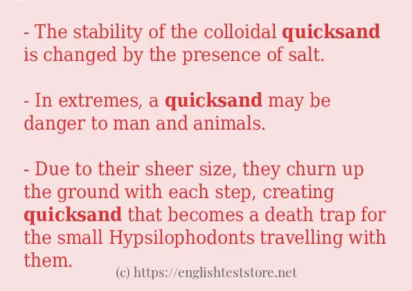 Use in sentence of quicksand