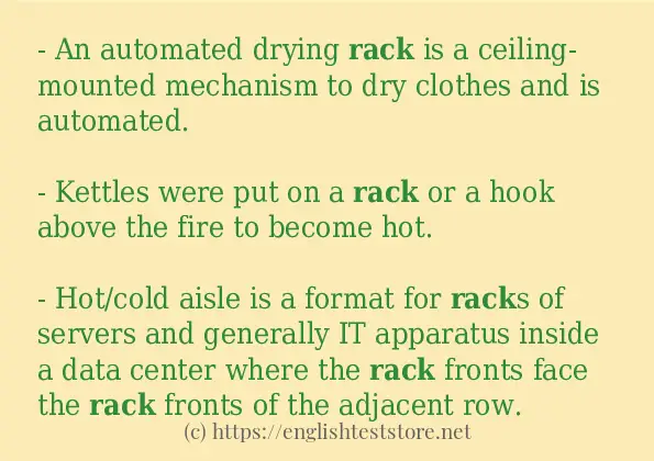 Use in sentence of rack