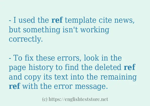 Use in sentence of ref