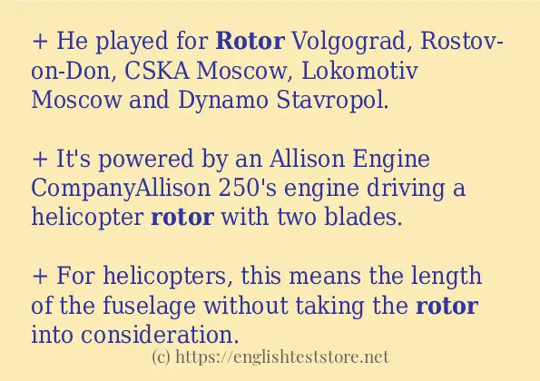 Use in sentence of rotor