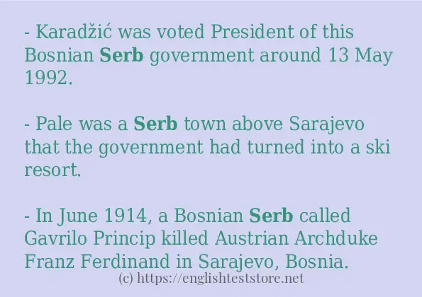 Use in sentence of serb