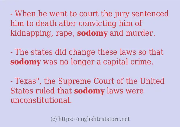 Use in sentence of sodomy