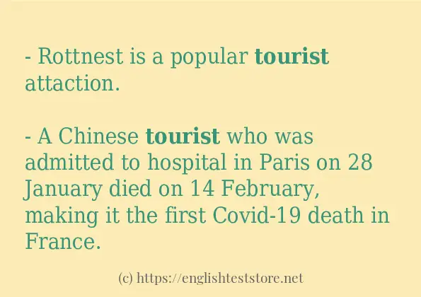 Use in sentence of tourist