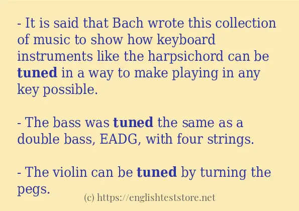 Use in sentence of tuned