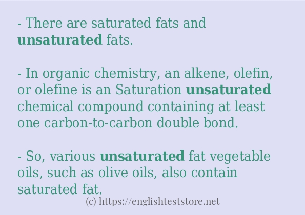 Use in sentence of unsaturated