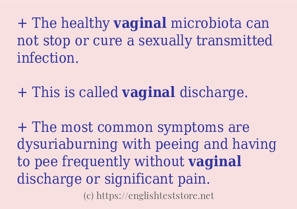 Use in sentence of vaginal