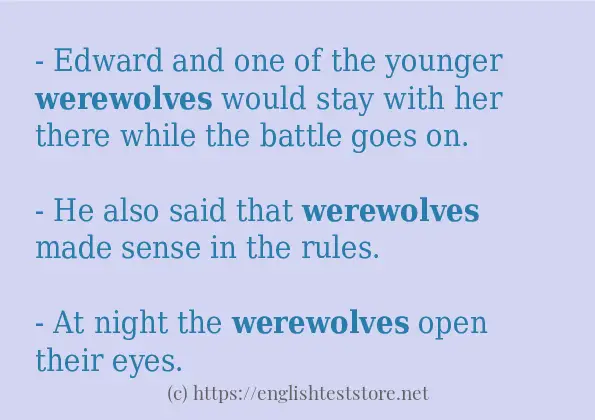 Use in sentence of werewolves