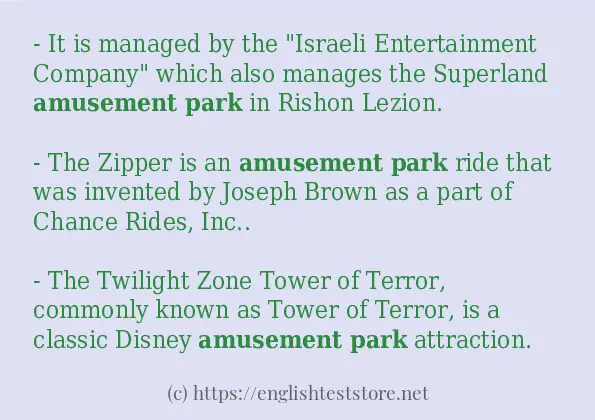 Use the word Amusement park