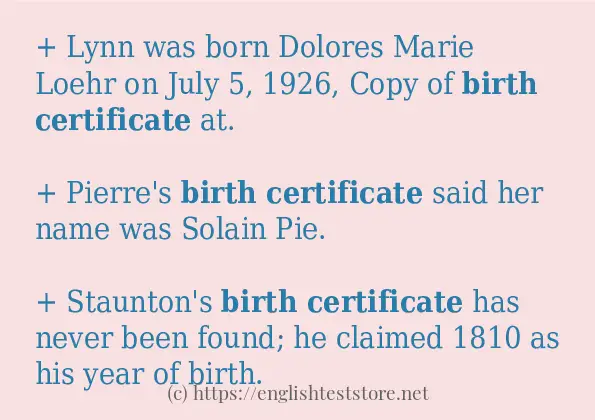 Use the word Birth certificate