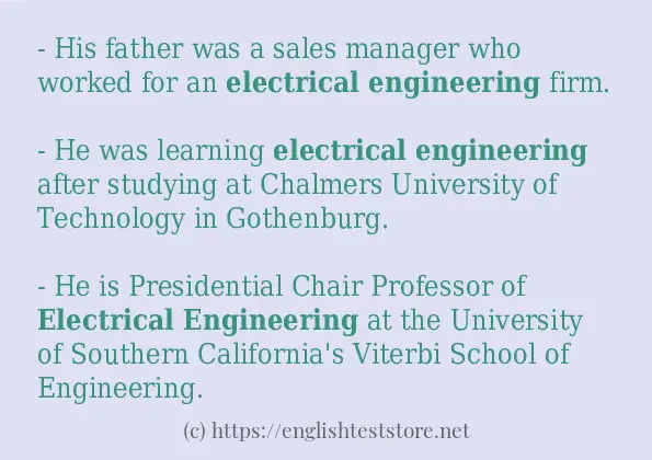 Use the word Electrical engineering