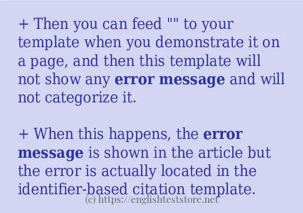 Use the word Error message