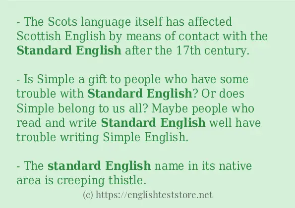 Use the word Standard english