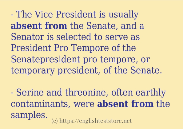 Use the word absent from Use the word absent from