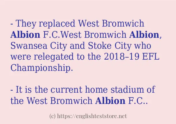 Use the word albion Use the word albion
