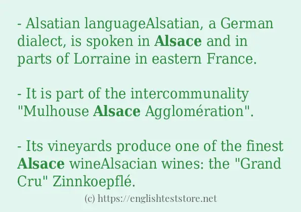 Use the word alsace