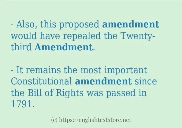Use the word amendment