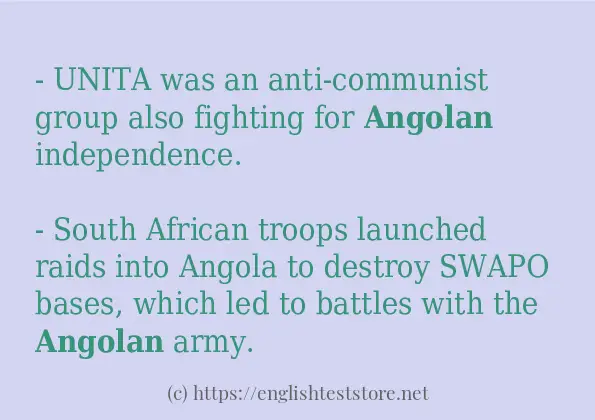 Use the word angolan