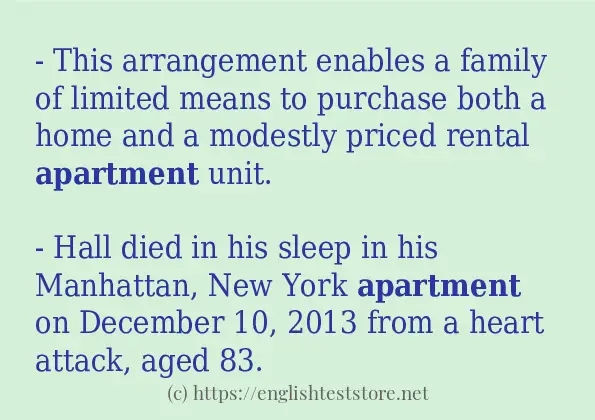 Use the word apartment