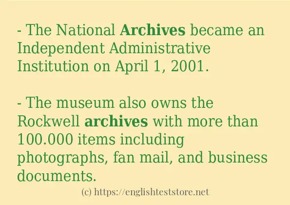 Use the word archives