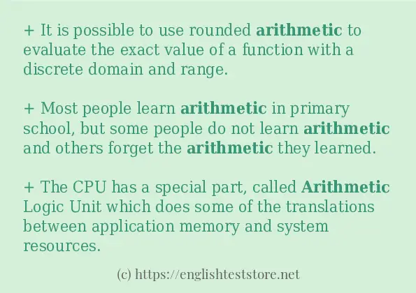 Use the word arithmetic