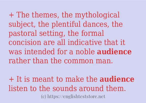 Use the word audience