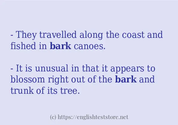 Use the word bark Use the word bark