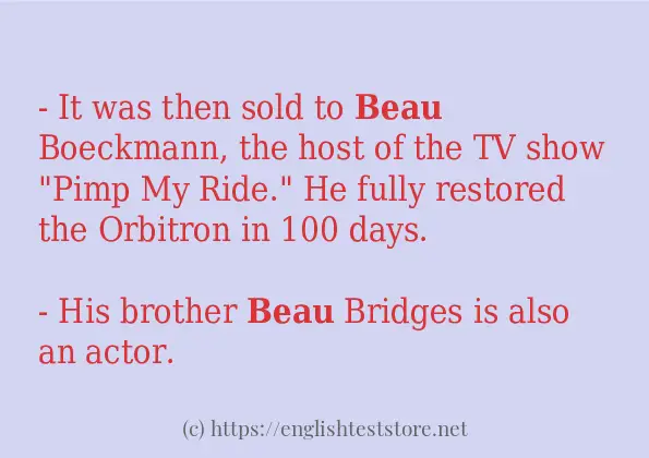 Use the word beau