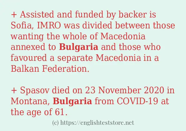 Use the word bulgaria